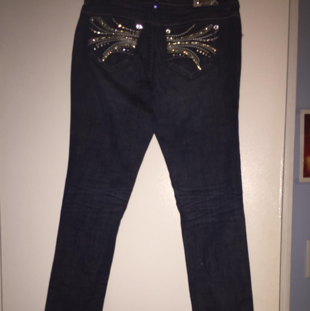 Blue jean straight leg with Rhinestone - Picture 2 of 6